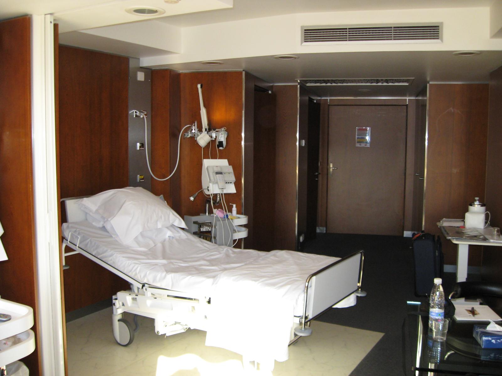 My Hospital room looking towards the door on the 27th January 2010, the day before the operation